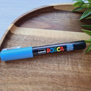 UNI Posca PC-1 M, azul celeste (48), Marcador à base de água, Marcador colorido para várias superfícies
