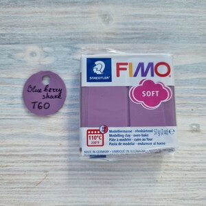 FIMO Soft serie polymeerklei, bosbessenshake, Nr. T60, 57 g 2 oz, ovenhardende polymeer boetseerklei, Basic Fimo Zachte kleuren van STAEDTLER afbeelding 3