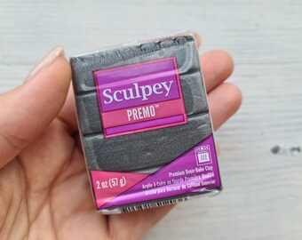 Sculpey Premo Accents, graphite pearl, Nr. 5120, 57g (2oz), Metallic, Pearl, Glitter Oven Bake Clay, Jewelry, Sculpting, Professional Art