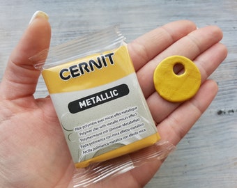 CERNIT Metallic polymer clay, gold, Nr. 050, 56g (2oz), Soft Modeling Clay for Jewelry, Miniatures & Sculpting