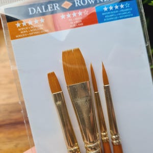 Synthetic brush SIMPLY Gold Taklon, set B, Nr. 3, short handles, 4 brushes , Polymer clay tools, Art tools image 1