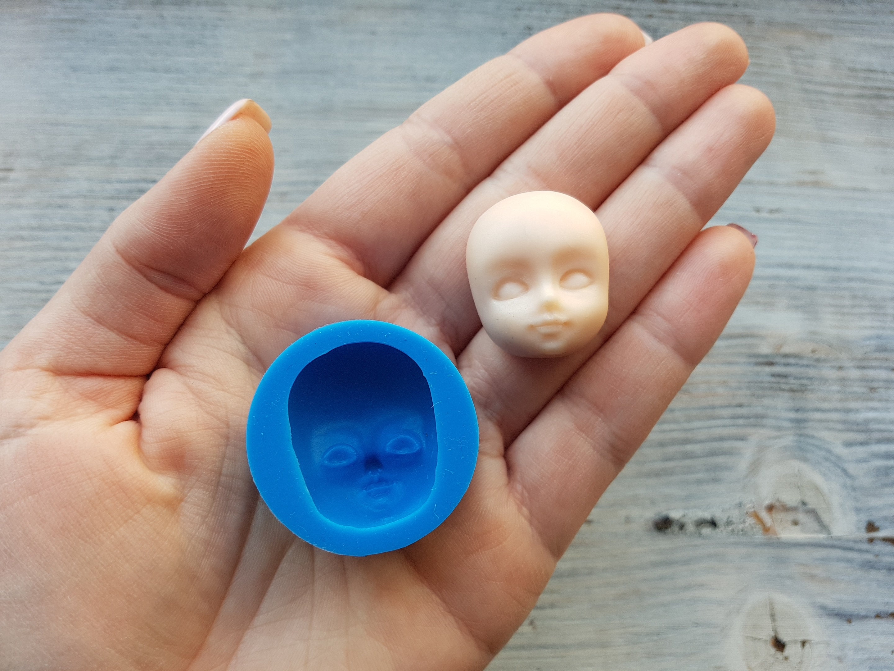 Face head silicone Mold 2D barbie doll mould girl fondant