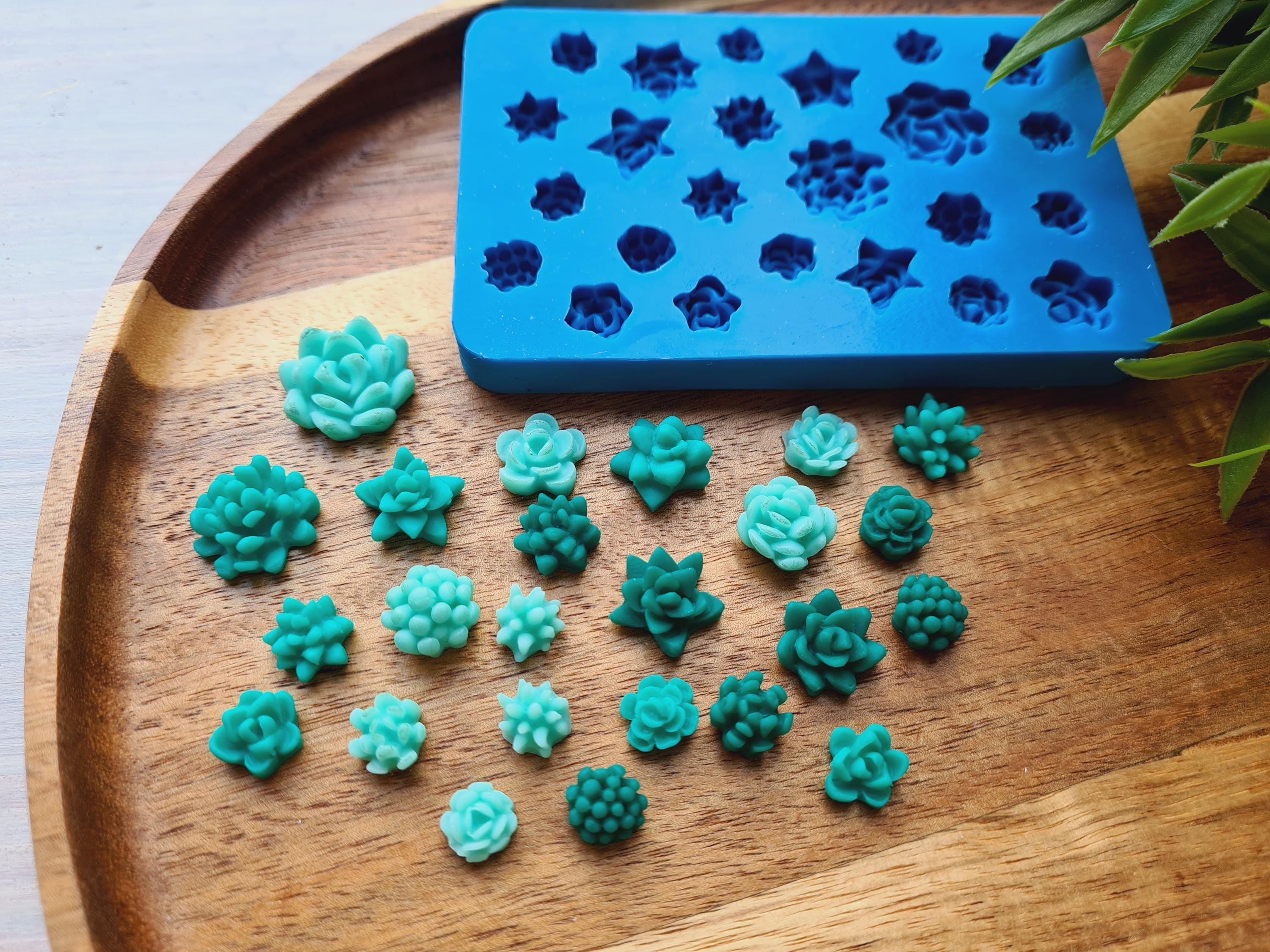 Silicone mold of Succulent, style 19, 24 elements, ~ Ø 0.9-1.8cm, H:0.5-0.8cm, Modeling tool for accessories,jewelry,Shape for polymer clay