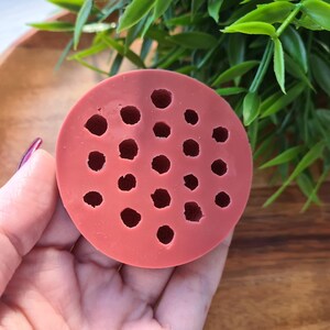 Silicone mold of Mini pine cone, style 8, 19 elements, ~ Ø 0.7-0.8 cm, H:0.8-0.9 cm,Miniatures, DIY Christmas Decoration, Holiday Craft Mold Red silicone 32 shA