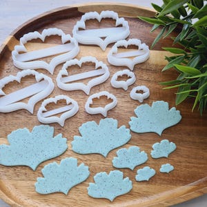 Ginkgo leaf, style 1, set of 9 cutters, Earing cutters, 3D printed cutters, Tool for polymer clay Fimo, Sculpey