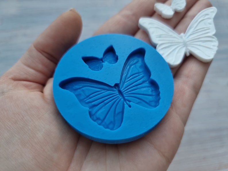 Silicone mold of Butterflies, 2 pcs., 1.8 cm, 4.8 cm, Modeling tool for accessories, jewelry, home decor, Shape for polymer clay image 8