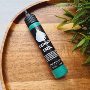 Cernit gel, green, liquid polymer clay, 30 ml, Bakeable, mixing and forming medium for all polymer clay crafts, Jewelry making medium