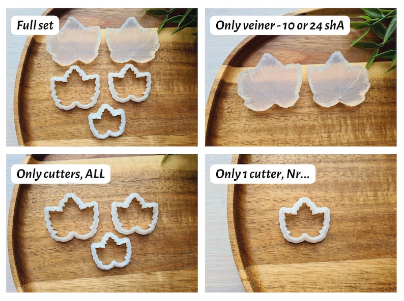 Silicone veiner of Currant leaf, Silicone Leaf Veiner, 3D Printed Cutters, Plastic PLA, Polymer Clay, Earrings, Botanical Jewelry Tools image 6