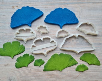 Silicone veiner of Ginkgo leaf, style 1 or style 2, choose full set or individually