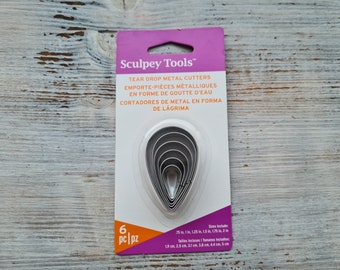 Sculpey Tear Drop Ausstecher Set, Metall Figurenformen 6 Stück, Figuren Werkzeug Set für Polymer Clay Fimo, Sculpey, Pardo, Cernit & Kato