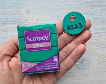 Sculpey Souffle, Jade, Nr. 6323, 48g (1.7oz), Lightweight Matte Oven Bake Clay, Earrings, Jewelry, Soft Durable Modeling Clay, DIY, Craft