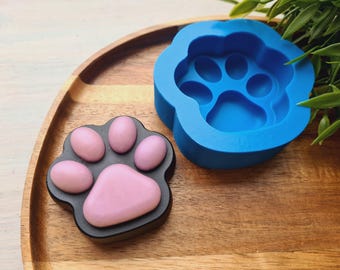 Silicone mold of Dog or cat paw, style 5, ~ 6*6.4 cm, H:2.2 cm, Polymer Clay, Resin, Soap & Candle Mold | Fondant, Cake Decor, Pet DIY