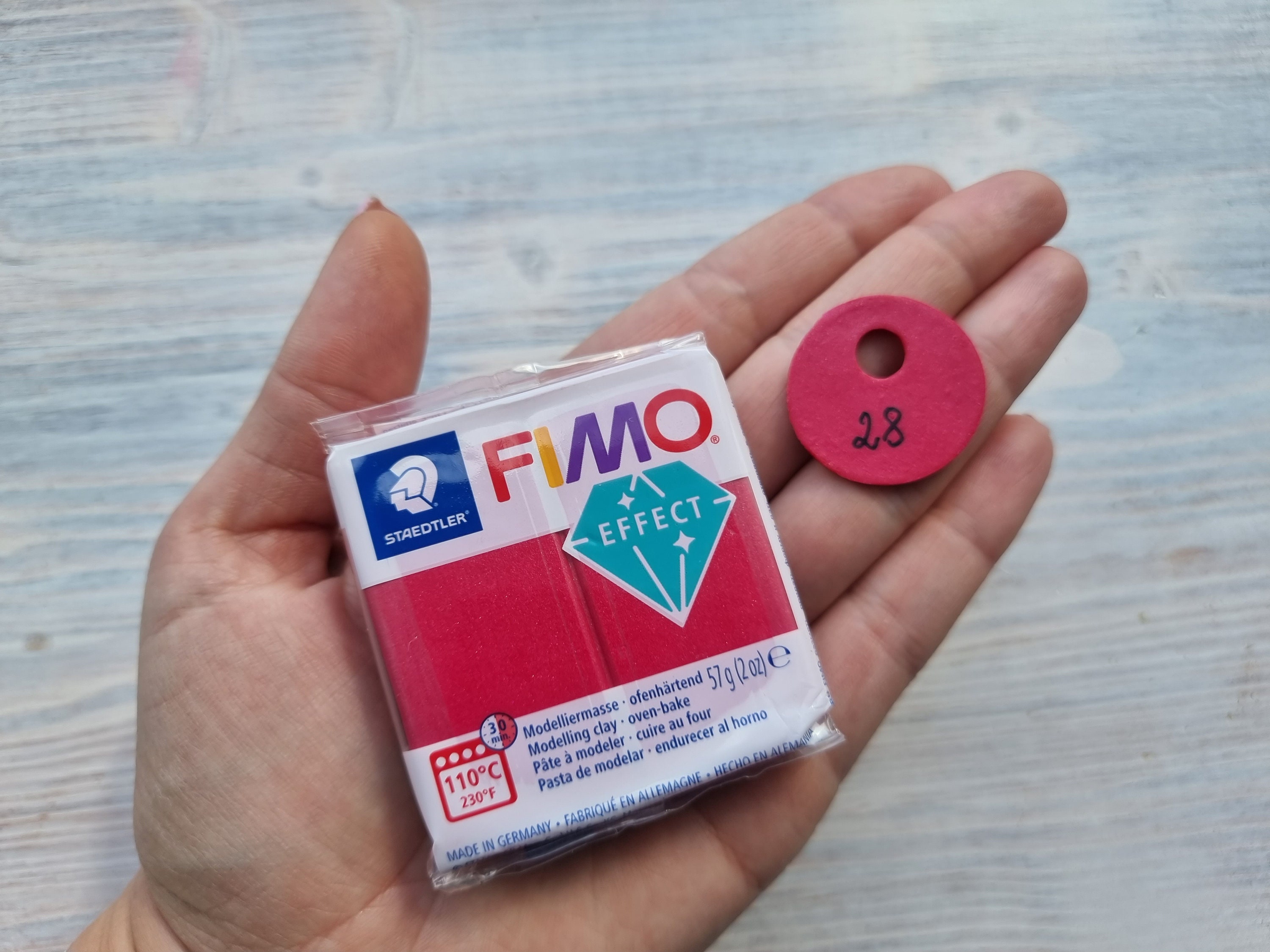 Fimo Effect Translucent Serie Polymer Clay, Red translucent, Nr