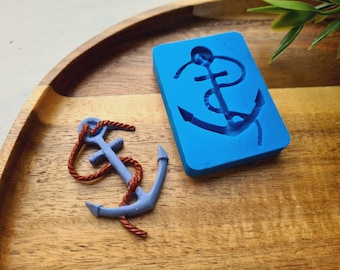 Silicone mold of Anchor, style 2, ~ 3.3*4.8 cm, H:0.5 cm, Nautical Marine, Polymer Clay, Epoxy Resin, Ocean Theme, Beach, Sailor Decor Charm