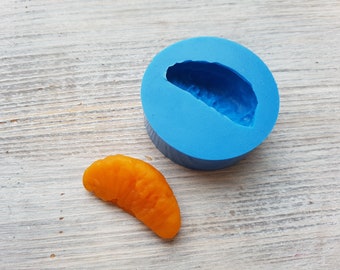 Silicone mold of Slice of mandarin, style 5, natural, ~ 2*4 cm, H:1.3 cm, Modeling tool for accessories, jewelry, Shape for polymer clay