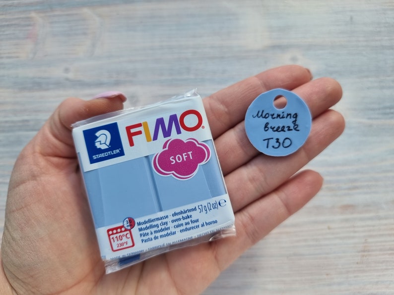 FIMO Soft serie polymer clay, morning breeze, Nr. T30, 57g 2oz, Oven-hardening polymer modeling clay, Basic Fimo Soft colors by STAEDTLER image 1