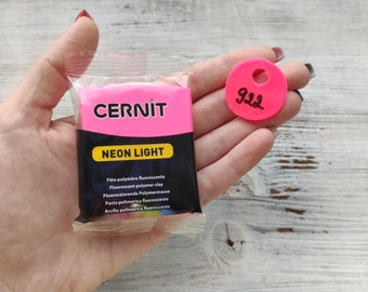 CERNIT NEON polymer clay, fuchsia, Nr. 922, polymer clay, 56g (2oz), Bright Soft Clay for Jewelry, Miniatures & Sculpting