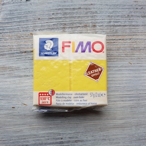 Fimo Effect Leather serie polymer clay, saffron yellow, Nr. 109, 57g (2oz), Oven-hardening polymer modeling clay,Leather effect by STAEDTLER