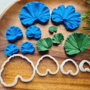 Venatore in silicone per foglie di geranio, set A, B, C, venatore per foglie, taglierine stampate in 3D, PLA in plastica, argilla polimerica, orecchini, strumenti per gioielli botanici