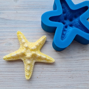 Silikonform Seestern, Stil 2, groß, ~ 5.6*6 cm, H:1.5 cm, Modellierwerkzeug für Accessoires, Schmuck, Home Decor, Form für Polymerclay