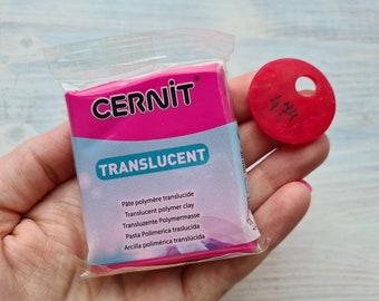 CERNIT Translucent Ruby red, Nr. 474 polymer clay, 56g (2oz), Oven-hardening polymer modeling clay