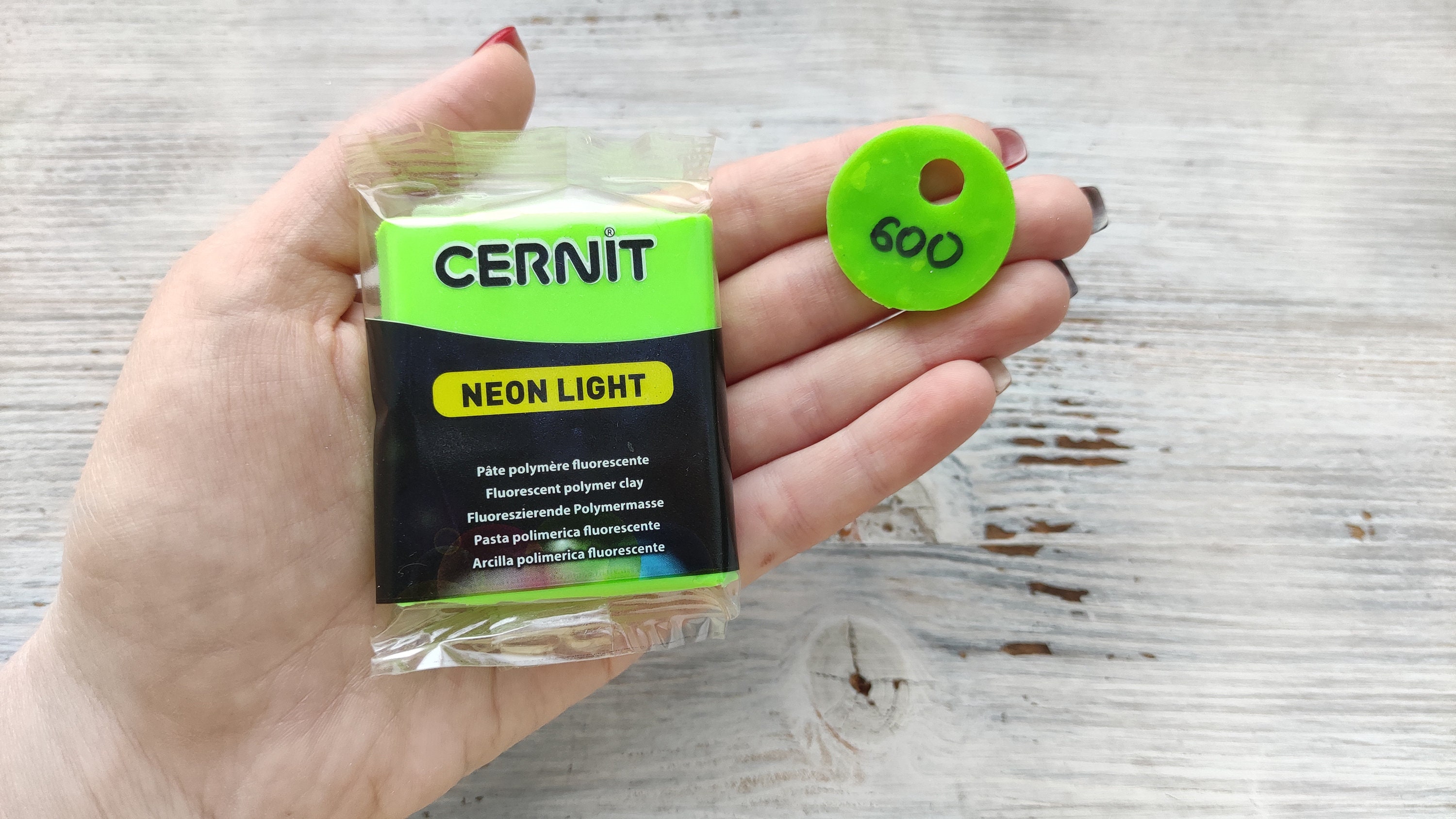CERNIT Translucent Serie Polymer Clay, Lime Green, Nr. 605 Polymer Clay,  56g 2oz, Oven-hardening Polymer Modeling Clay 