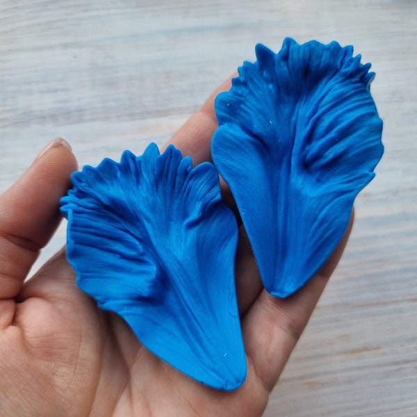 Silicone veiner of Parrot tulip petal texture, style 2, Flexible texture for polymer clay, sugar craft shapes, decor
