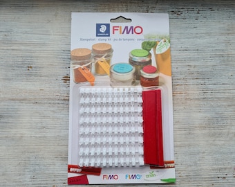 Sellos alfanuméricos FIMO, set Impress de letras y números, herramienta cortadora para galletas y arcilla polimérica Fimo, Sculpey, Pardo, Cernit