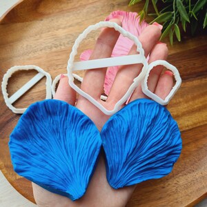 Silicone veiner of Peony petal texture, Flower Veiner, 3D Printed Cutters, Plastic PLA, Polymer Clay, Earrings, Floral Jewelry Tools image 4