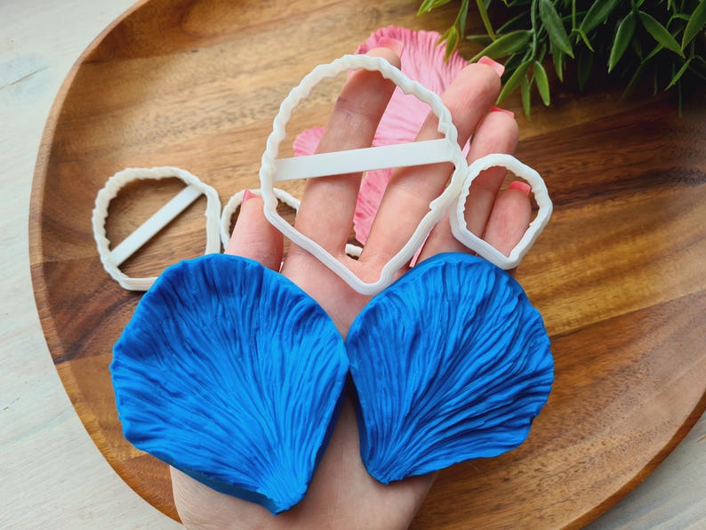 Silicone veiner of Peony petal texture, Flower Veiner, 3D Printed Cutters, Plastic PLA, Polymer Clay, Earrings, Floral Jewelry Tools image 4