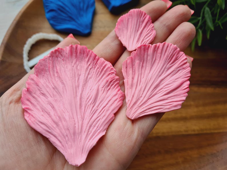 Silicone veiner of Peony petal texture, Flower Veiner, 3D Printed Cutters, Plastic PLA, Polymer Clay, Earrings, Floral Jewelry Tools image 3