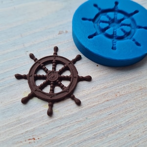 Silikonform See-Steuerrad, ~ Ø 3 cm, H: 0,2 cm, Modellierwerkzeug für Accessoires, Schmuck oder Wohndekor, Form für Polymerclay
