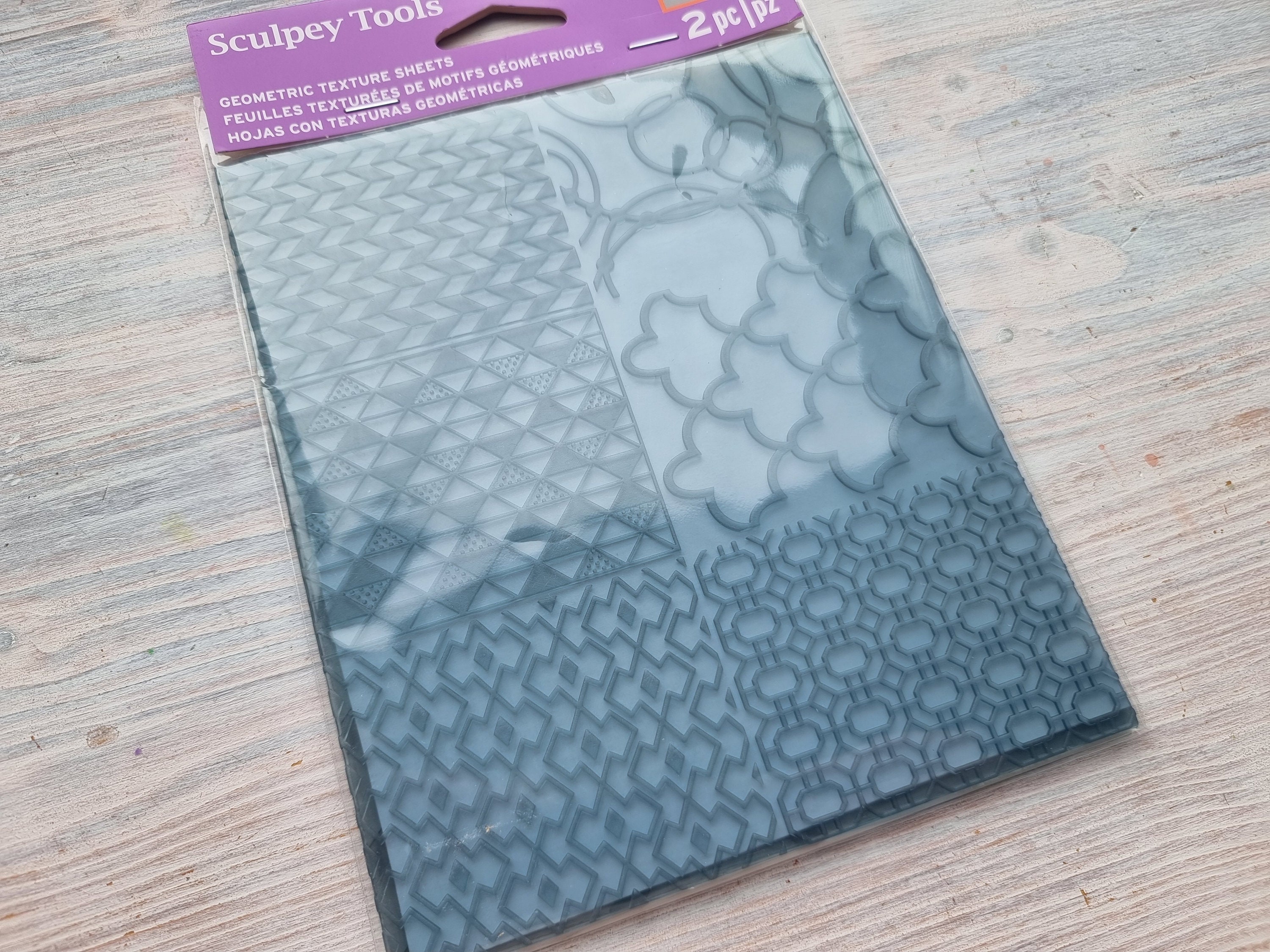 Flexible texture sheets 14x17 cm for polymer clay - Nature patterns x2 -  Perles & Co