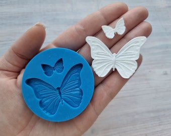 Silicone mold of Butterflies, 2 pcs., ~ 1.8 cm, 4.8 cm, Modeling tool for accessories, jewelry, home decor, Shape for polymer clay