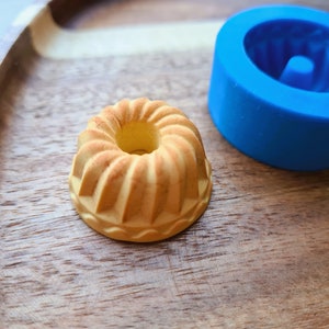 Silikonform Gugelhupf, Stil 3, ~ Ø 2.9 cm, H:1.4 cm, Modellierwerkzeug für Accessoires, Schmuck, Home Decor, Form für Polymerclay