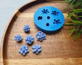 Silicone mold of Succulent, style 16, 6 elements, ~ Ø 1.3-1.8 cm, H:0.8-1.1 cm, Modeling tool for accessories,jewelry,Shape for polymer clay