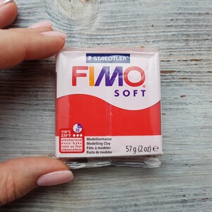 FIMO Soft serie polymeerklei, indisch rood, Nr. 24, 57g 2oz, Ovenhardende polymeer boetseerklei, Basic Fimo Soft kleuren van STAEDTLER afbeelding 3