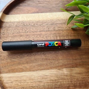 UNI Posca PC-1 M, negro (24), Marcador a base de agua, Marcador de color para diversas superficies