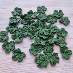 12/18/24/30 Oven-bake polymer clay handmade Cloudberry leaves 1.8-2 cm, made of Fimo oven-bake clay,pendants,polymer clay bead 30 pcs.