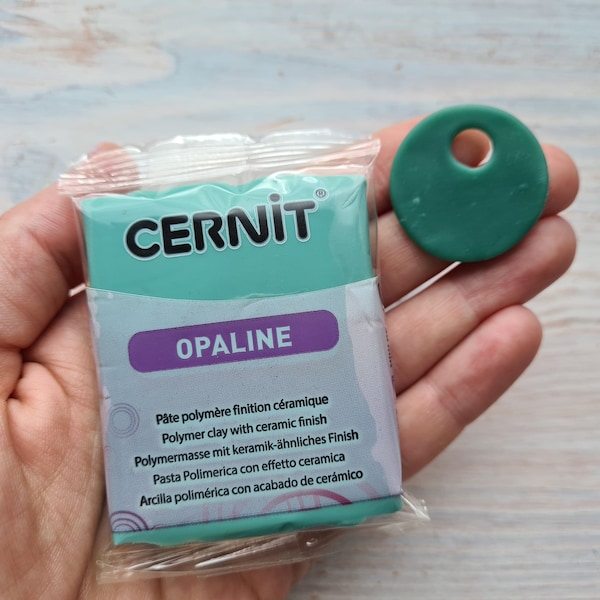 CERNIT Opaline serie polymer clay, celadon green, Nr. 637, 56g (2oz), Oven-hardening polymer modeling clay