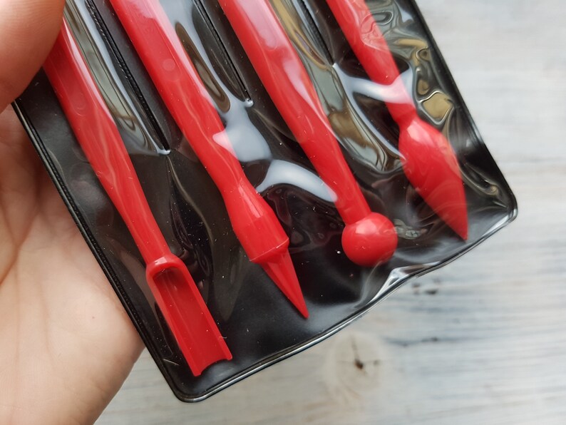 cutting and textured tools for Sculpey Set of 4 pieces Pardo Fimo Modelling tools Fimo Kato Metal clay Cernit Double-ended modelling
