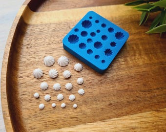 Silicone mold of Mini meringue, style 8, 20 elements, ~ Ø 0.3-0.8 cm, H:0.2-0.5 cm, Modeling tool for accessories, Shape for polymer clay