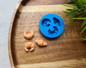 Moule en silicone représentant des croissants, style 4, 3 éléments, ~ 1-1,8 cm, H: 0,6-0,7 cm, Modeleur pour accessoires, forme pour pâte polymère