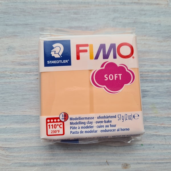 Pâte polymère série FIMO Soft Pastel, pêche (pastel), Nr. 405, 57g (2oz), Pâte à modeler polymère durcissant au four, Couleurs pastel par STAEDTLER