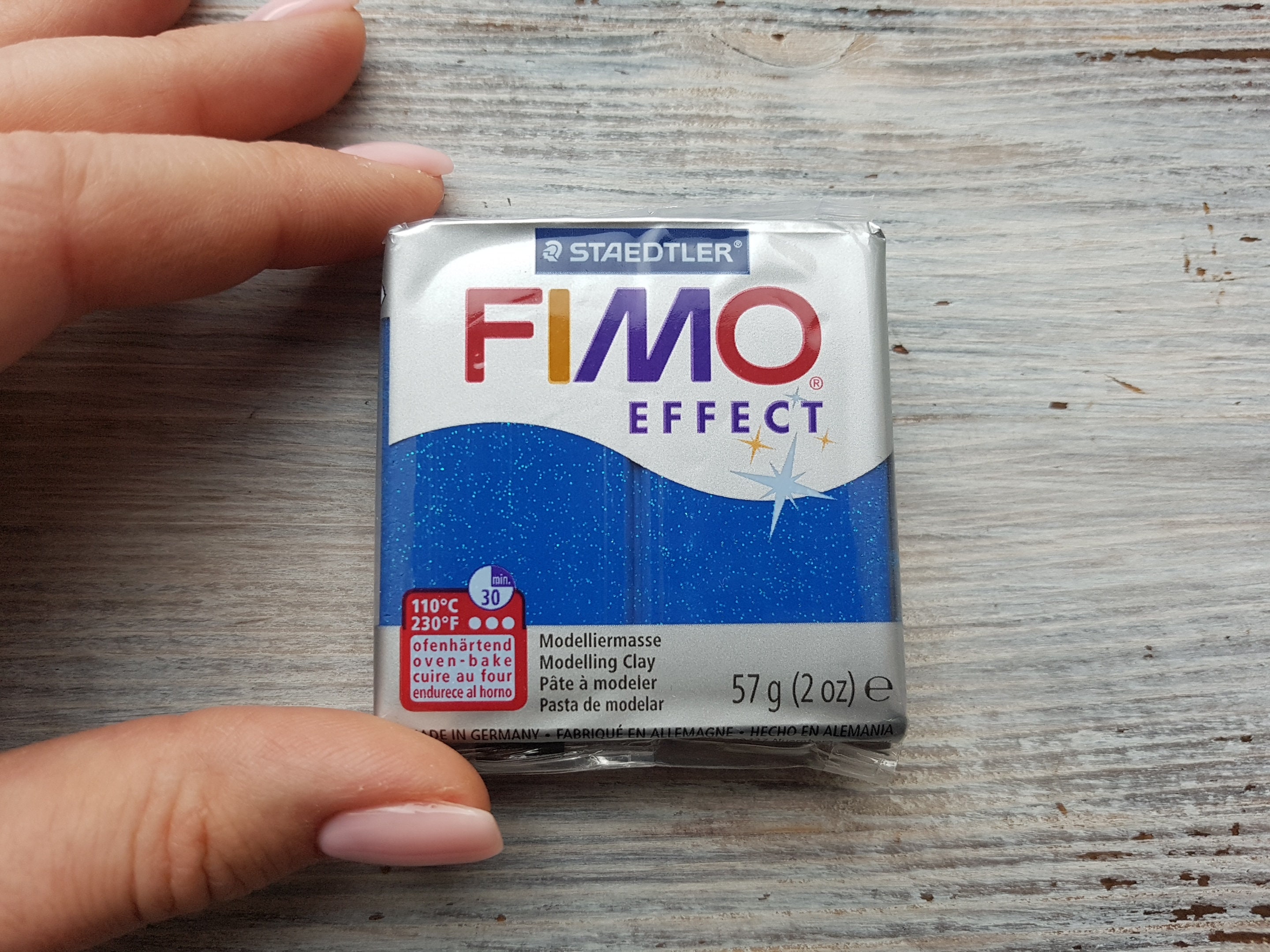 n°052 Fimo Effect Polymer Clay 57gr Glitter white 