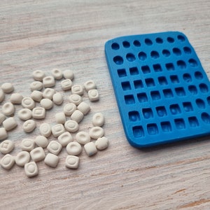 Silicone mold for Miniature soap, 1:12, 49 elements, ~ Ø 0.6-0.7 cm, Modeling tool for accessories, jewelry, decor, Shape for polymer clay