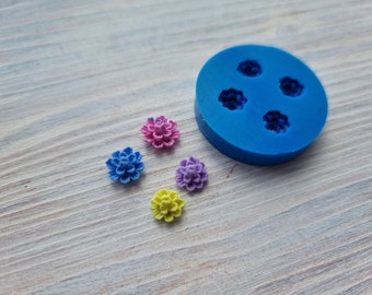 Silicone mold of Flower, style 2, 4 elements, small, ~ 0.7-1.1 cm, Modeling tool for accessories, jewelry, home decor,Shape for polymer clay