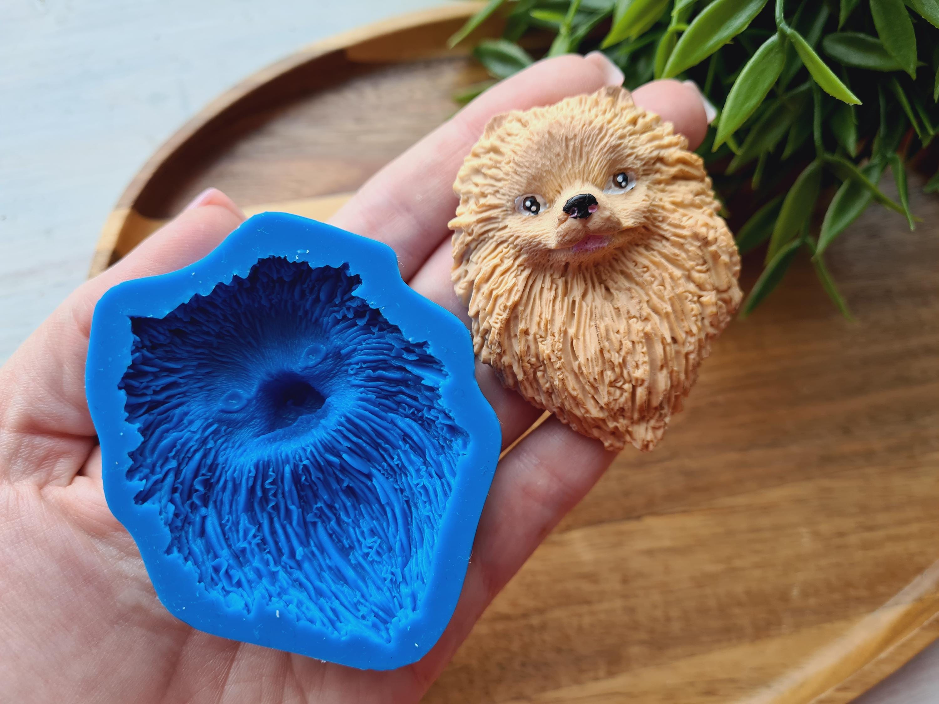 Silicone Mold of Dog, Pomeranian, ~ 4.7*6.2 Cm, H:1.9 Cm, Polymer