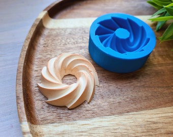 Silicone mold of Bundt cake, style 6, large, ~ Ø 4.2 cm, H:0.7 cm, Miniature Cake, Resin, Dollhouse Food, Fake Dessert, DIY pastry