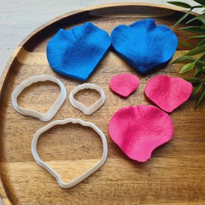 Silicone veiner of Rose petal texture, large, style 4, Flower Veiner, 3D Printed Clay Cutter, Plastic PLA, Flower Petals, Polymer Clay